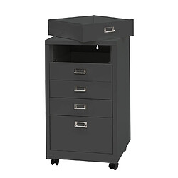 Mendler Caisson de bureau à roulettes - Gris pas cher