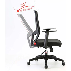 Decoshop26 Chaise de bureau dossier ergonomique BUR04103 - Gris