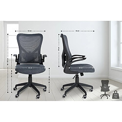 Decoshop26 Fauteuil de bureau pivotant - Gris