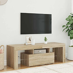 Avis vidaXL Meuble TV LED Chêne Sonoma