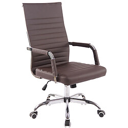 Decoshop26 Fauteuil de bureau similicuir - Marron