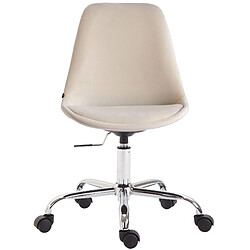 Decoshop26 Chaise de bureau velours - Crème