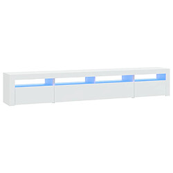 vidaXL Meuble TV avec lumières LED Blanc 240x35x40 cm