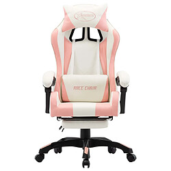vidaXL Fauteuil Gaming Rose Blanc