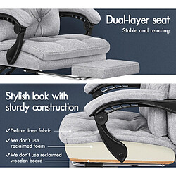 ALFORDSON Chaise de bureau Gaming - Gris pas cher