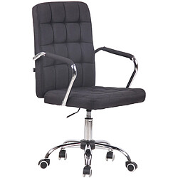 Decoshop26 Chaise de bureau tissu - Noir