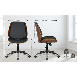 Decoshop26 Fauteuil de bureau pivotant - Noir