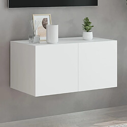 VidaXL Meuble TV mural LED blanc