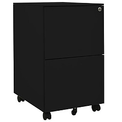vidaXL Classeur mobile - Noir 39x45x67 cm Classeur mobile - Acier - 2 tiroirs avec serrures - Roues avec frein
