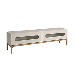 Angel Cerda Meuble TV en bois gris et noyer avec éclairage intérieur