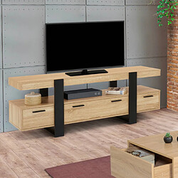 IDMARKET Phoenix Meuble TV Bois/Noir