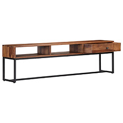 Avis Helloshop26 Meuble TV bois et acier - Naturel