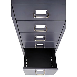 Mendler Caisson de bureau 5 tiroirs - Gris foncé pas cher