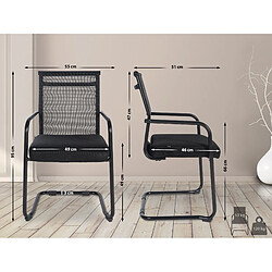Decoshop26 Fauteuil de bureau - Noir