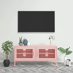 VidaXL Meuble TV Rose acier