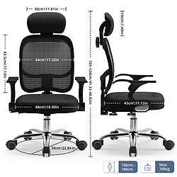 Homimaster Chaise Bureau Lexzurn - Noir pas cher