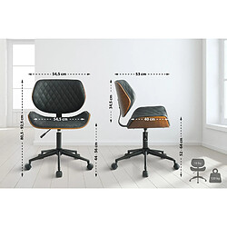 Decoshop26 Fauteuil de bureau - Noir