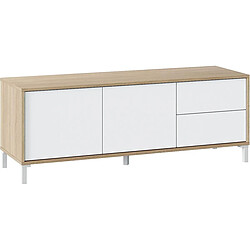 Pegane Meuble TV - Chêne blanc