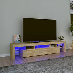 vidaXL Meuble TV LED 200 cm - Chêne sonoma