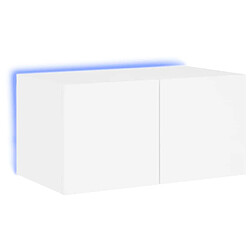 VidaXL Meuble TV mural LED blanc