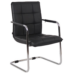 Decoshop26 Chaise visiteur de bureau - Noir