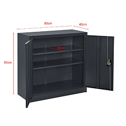 Acheter En.casa Armoire de bureau métallique - Gris foncé