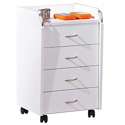 Pegane Caisson de bureau 4 tiroirs - Blanc