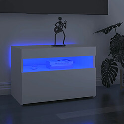 vidaXL Meuble TV avec LED - Blanc