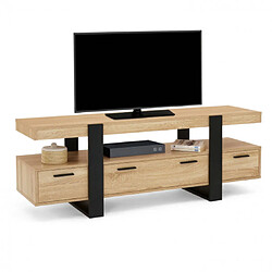 IDMARKET Phoenix Meuble TV Bois/Noir