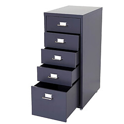Acheter Mendler Caisson de bureau 5 tiroirs - Gris foncé