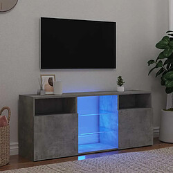 vidaXL Meuble TV LED Gris béton 120x30x50 cm