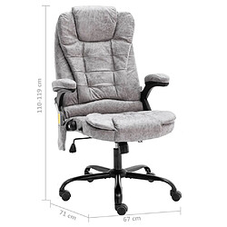 vidaXL Chaise de bureau massage Gris clair pas cher