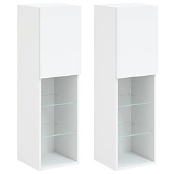 VidaXL Meuble TV LED blanc - 2 pcs