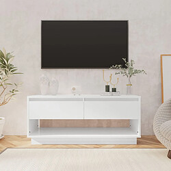 vidaXL Meuble TV blanc brillant