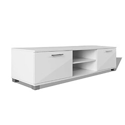 vidaXL Meuble TV - Blanc brillant 120x40.5x35 cm