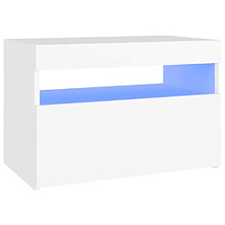 vidaXL Meuble TV avec LED - Blanc