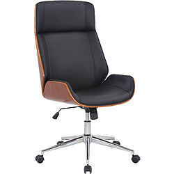 Decoshop26 Fauteuil de bureau similicuir - Noir