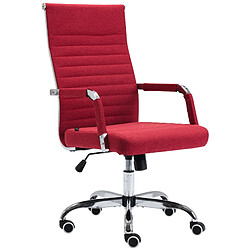 Decoshop26 Fauteuil de bureau pivotant - Rouge