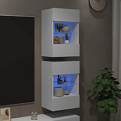 Avis vidaXL Meubles TV muraux LED 2 pcs Blanc