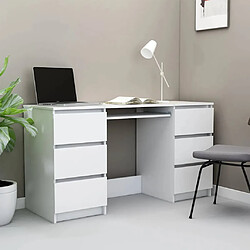 vidaXL Bureau - Blanc - 140x50x77 cm