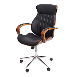 Decoshop26 Fauteuil de bureau pivotant - Noir