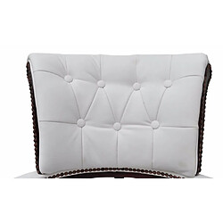 Helloshop26 Fauteuil de bureau Chesterfield cuir - Blanc