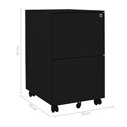 vidaXL Classeur mobile - Noir 39x45x67 cm pas cher