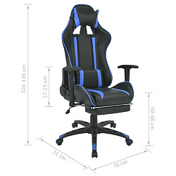 vidaXL Chaise de bureau Bleu pas cher