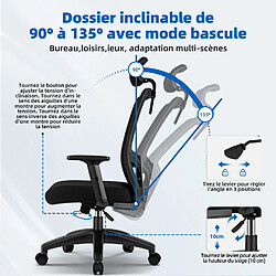 Avis Homimaster Lexzurn Fauteuil bureau ergonomique pliable - Noir