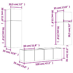 vidaXL Unités murales TV avec LED 6 pcs chêne sonoma bois d'ingénierie pas cher