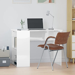 vidaXL Bureau - Blanc Brillant