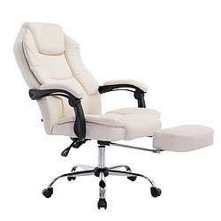 Decoshop26 Fauteuil de bureau pivotant - Crème