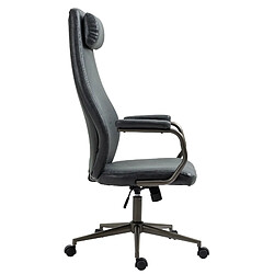 Decoshop26 Fauteuil de bureau industriel - Noir vieilli