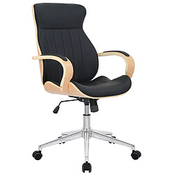 Decoshop26 Fauteuil de bureau similicuir - Noir
